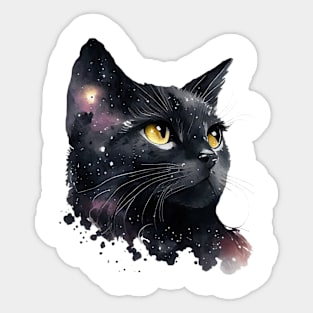 Watercolor cat art Sticker